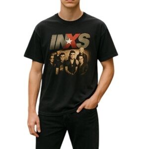 INXS Unisex Band Concert T-Shirt Baddie Front Back Graphic Tour 2006-07 Black M